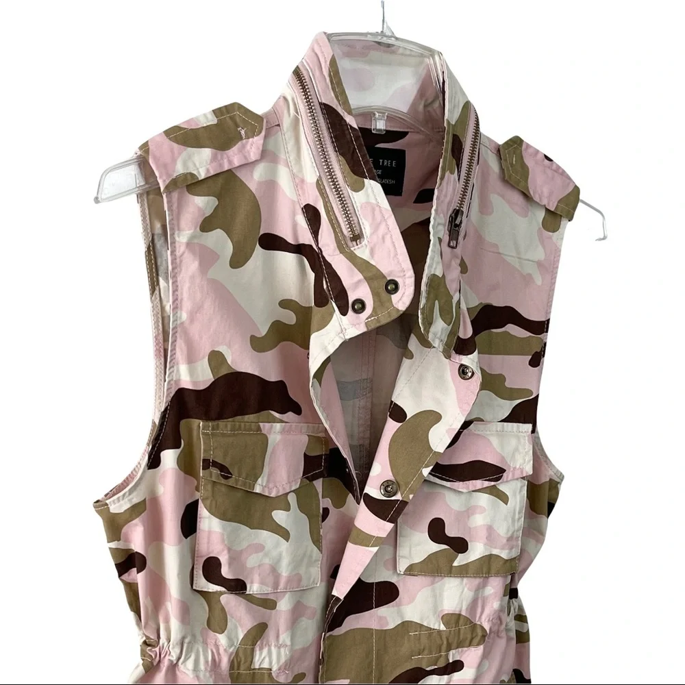 Love Tree Safari Pink Camouflage Military Anorak Vest - Picture 11 of 16